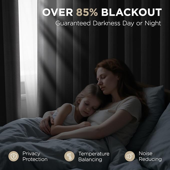 Joydeco Blackout Curtains 84 Inch Length 2 Panels Set, Thermal Insulated Long - Image 3