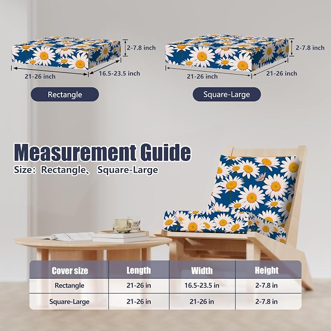 8Pcs Stretch Patio Cushion Covers, Outdoor Couch & Sofa Replacement Slipcovers - Image 2