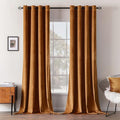 MIULEE Velvet Curtains Gold Brown Elegant Grommet Curtains Thermal Insulated by MIULEE