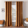MIULEE Velvet Curtains Gold Brown Elegant Long Grommet Curtains Black Out by MIULEE