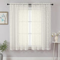 Chyhomenyc Ivory Sheer Curtains 63 Inch Length 2 Panels Set, Light Filtering by Chyhomenyc