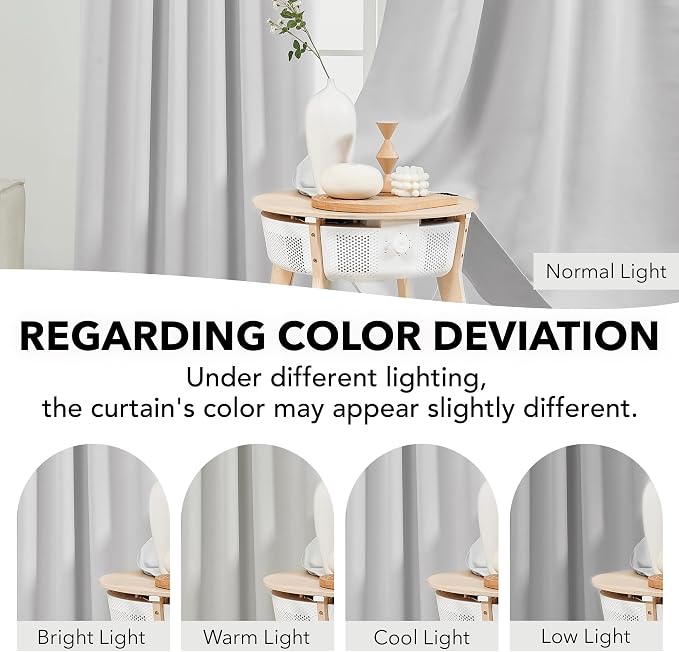 Deconovo Back Tab and Rod Pocket Curtains Blackout Curtains Thermal Insulated - Image 3