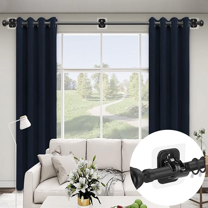 Codoule 10PCS Self Adhesive Curtain Rod Holders No Drill Curtain Rods Brackets - Image 2