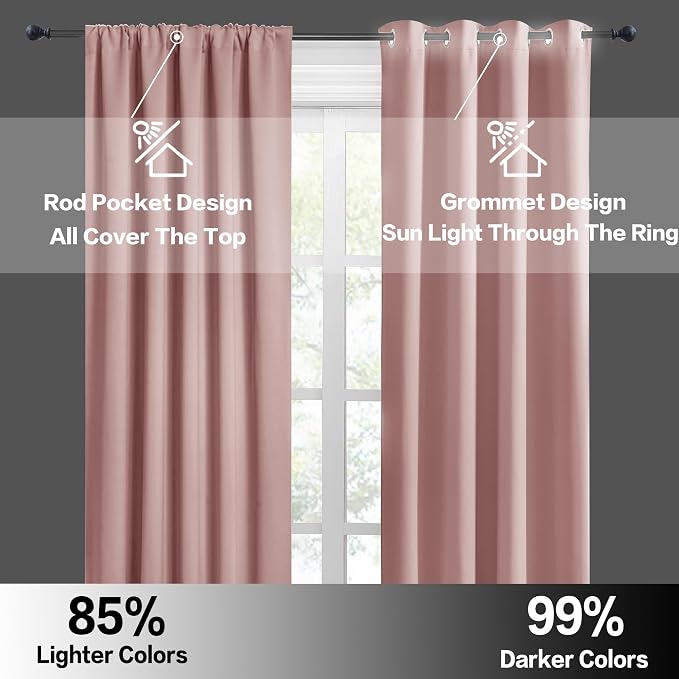 RYB HOME Cafe Blackout Curtains 24 inch Length, RV Curtains - Image 5