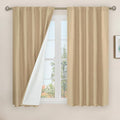 Natural 100% Blackout Linen Curtains 45 Inches 2 Panels, Burlap | Linen Textured by LAMIT
