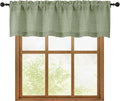 OWENIE Sage Green Valances for Windows 1 Pcs, Light Filtering Textured by OWENIE