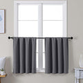 Simplebrand Ava Grey Short 24 Inches Blackout Curtain 2 Panels Set, Half Window by Simplebrand