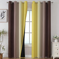 Estelar Textiler Brown and Yellow Blackout Curtains by ESTELARTEXTILER