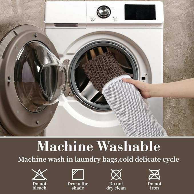 RESARE Waffle Bath Mat for Bathroom Non Slip Bathroom Rugs 24x36 Dark Brown | - Image 6
