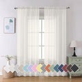 Aiyufeng Modern Sheer Window Curtains, Rod Pocket Long Curtains Translucent by Aiyufeng