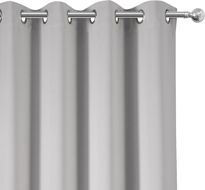 LEMOMO Blackout Curtains 52 x 84 inch/Light Grey Curtains Set of 2 - Image 7