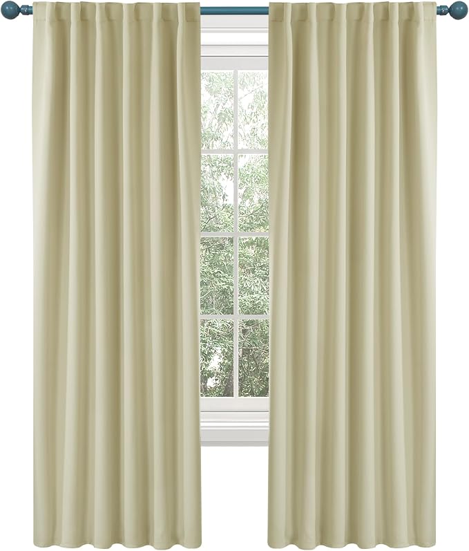 Deconovo Blackout Curtains, Thermal Insulated, W52 x L54 2 Panels, Back Tab by Deconovo
