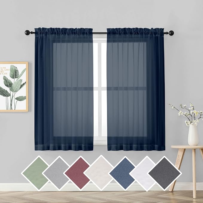 OVZME Sheer Curtains 45 inches Long by OVZME