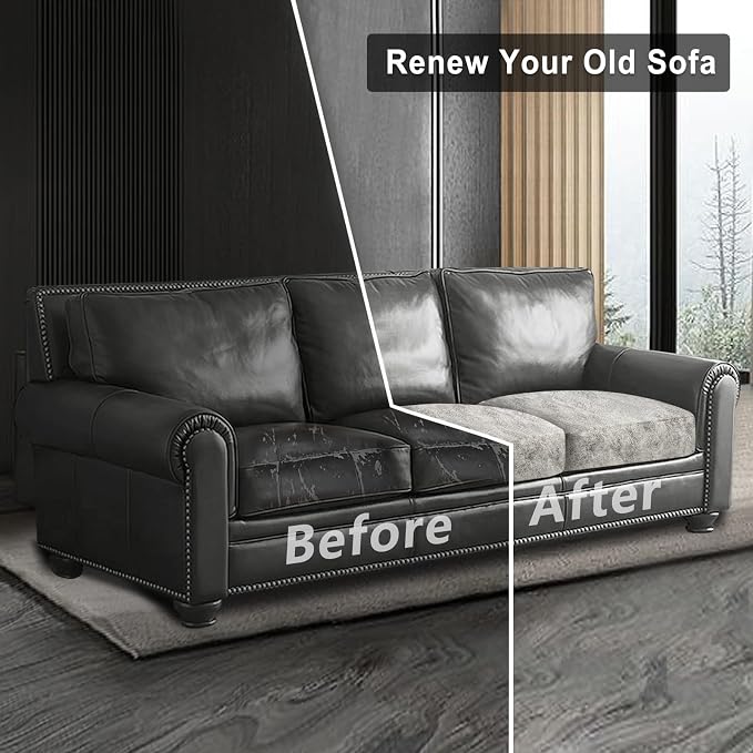 Leather Look Couch Cushion Covers Sofa Seat Slipcovers Sets Couches Furniture - Image 7