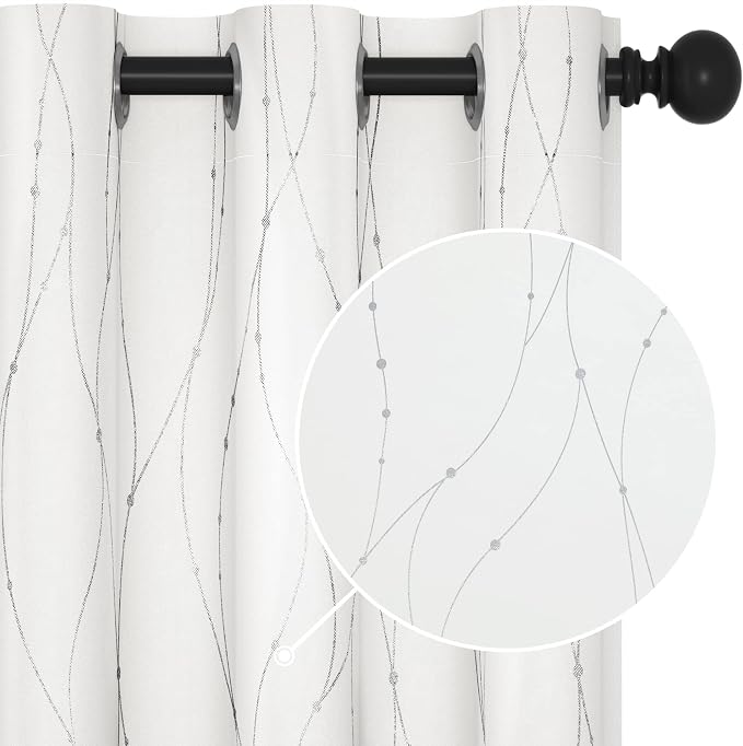 Deconovo White Curtains, Room Darkening Curtain, Thermal Insulated Soundproof by Deconovo