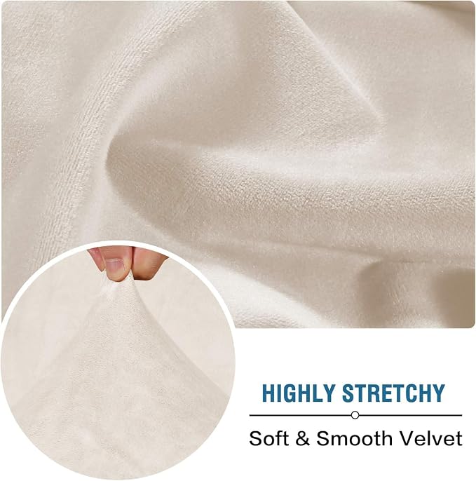 H.VERSAILTEX Velvet Stretch Sectional Couch Covers 3 Pieces Sofa Seat Cushion - Image 5