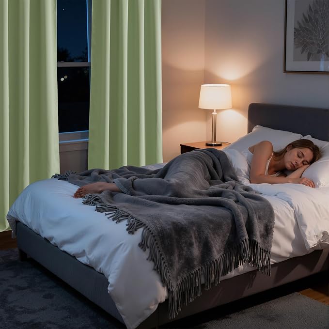 RYB HOME Bedroom Blackout Curtains 72 inches Long, 100% Blackout Thermal - Image 5