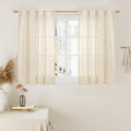 LAMIT Short Linen Window Curtains 40 Inch Length 2 Panels, 34 x 40 Inch by LAMIT