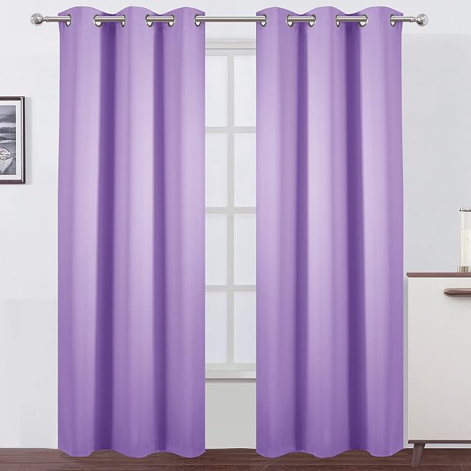 LEMOMO Blackout Curtains 42 x 84 inch/Lavender Curtains Set of 2 Panels/Thermal by Lemomo