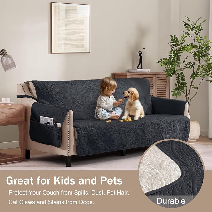 Quilted Grand Sofa Covers for 4 Cushion Couch, Couch Cover for Grand Sofa - Image 8