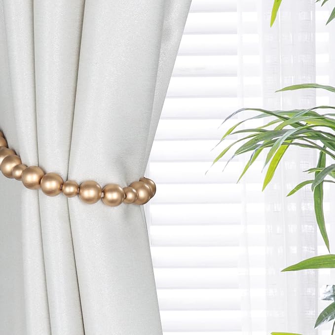 2 Pieces Wood Bead Curtain Tieback Boho Curtain Tiebacks Curtain Holdbacks - Image 3