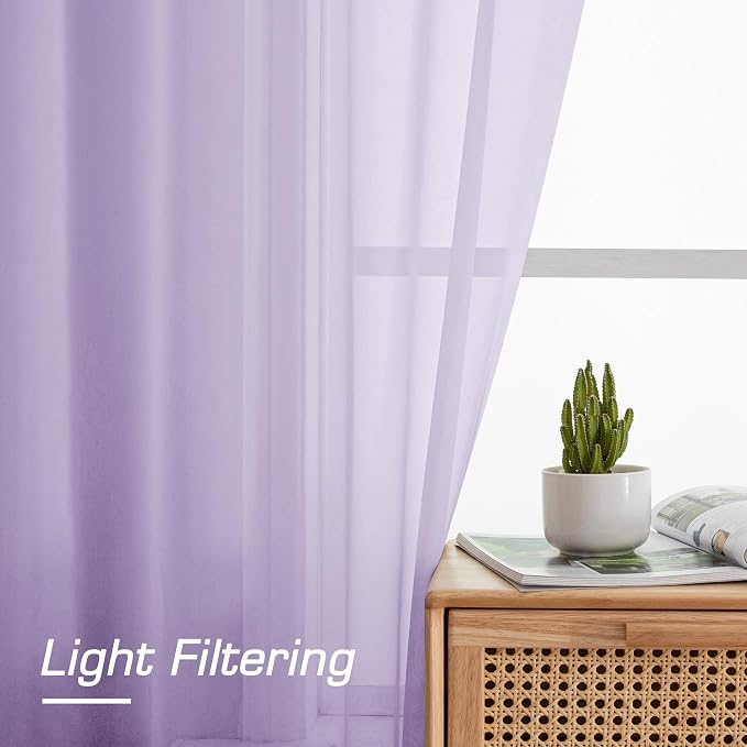 OWENIE Extra Long Sheer Curtains 96 inches Long - Image 3