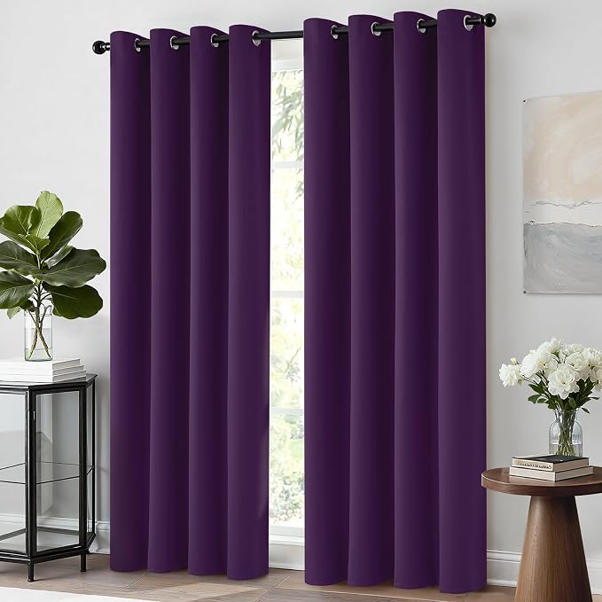 Yakamok Soft Room Darkening Grommet Window Drapes Thermal Insulated Light - Image 2