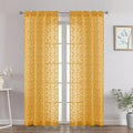 Chyhomenyc Gold Sheer Curtains 72 Inches Long 2 Panels Set, Light Filtering by Chyhomenyc