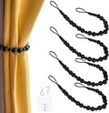 4 Pieces Wood Bead Curtain Tieback Boho Curtain Tiebacks Curtain Holdbacks by OCIOLI