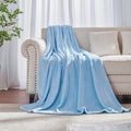 JIAHANNHA Light Blue Throw Blanket Fleece Blanket Throw Size, Super Soft Cozy by JIAHANNHA