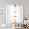 Simplebrand Rod Pocket Top Solid Voile Sheer Curtains by Simplebrand