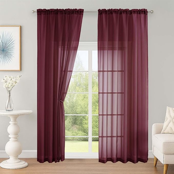 OWENIE Sheer Curtains 2 Panels Set by OWENIE