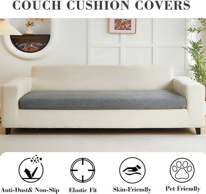 Couch Covers for 3 Cushion Sofa Pet Friendly Couch Cushion Covers Universal - Image 3