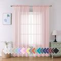 Aiyufeng Blush Pink Sheer Curtains 84 Inches Long 2 Panels Set, Light Filtering by Aiyufeng