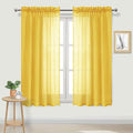 DWCN Yellow Sheer Curtains Semi Transparent Voile Rod Pocket Curtains by DWCN