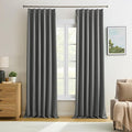 Grey Pinch Pleat Curtains & Drapes 108 Inches Long 2 Panels Set, Sound by KEQIAOSUOCAI