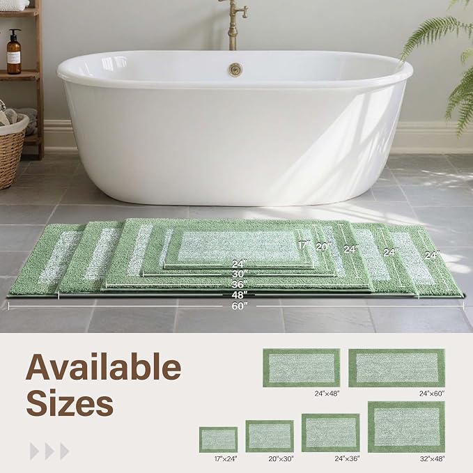 36x24 Large Bathroom Rugs Washable Non Slip, Soft Absorbent Quick Dry Mats - Image 6