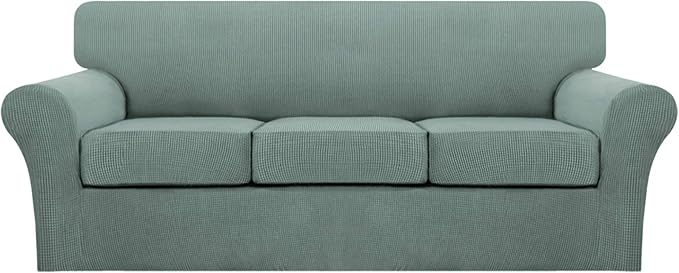 Turquoize 4 Piece Sofa Covers for 3 Cushion Couch Sofa Slipcover Soft Couch by Turquoize