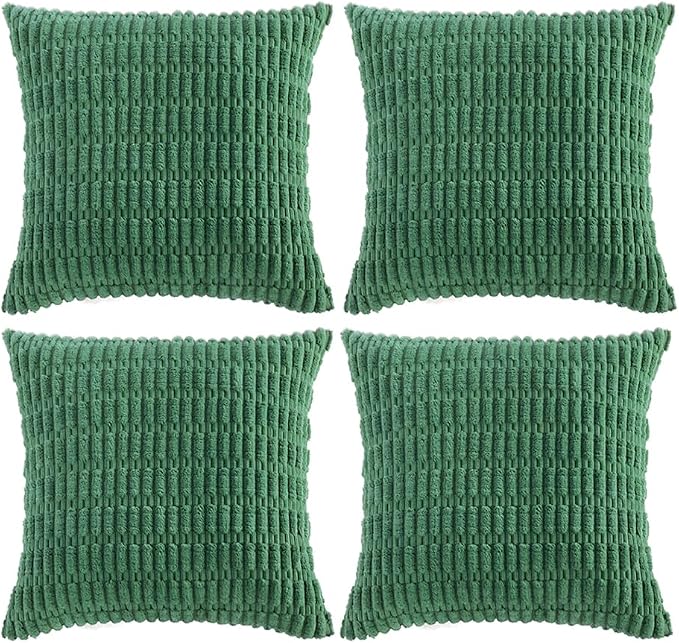 Fancy Homi 4 Packs Green Decorative Throw Pillow Covers 18x18 Inch by Fancy+Homi