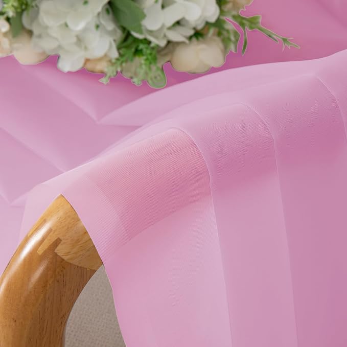 Chyhomenyc Light Pink Sheer Curtains 84 Inch Length 2 Panels, Light Filtering - Image 6