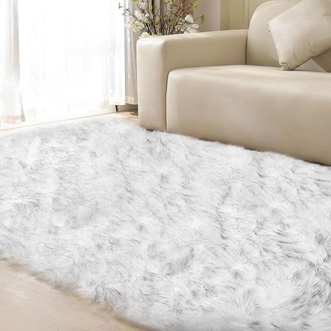 ORINOVA White and Grey Rug 8x10 Area Rugs - Image 6