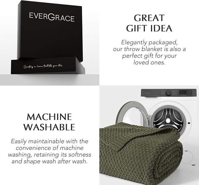 EVERGRACEHOME Chunky Chenille Knit Throw Blanket - Image 9