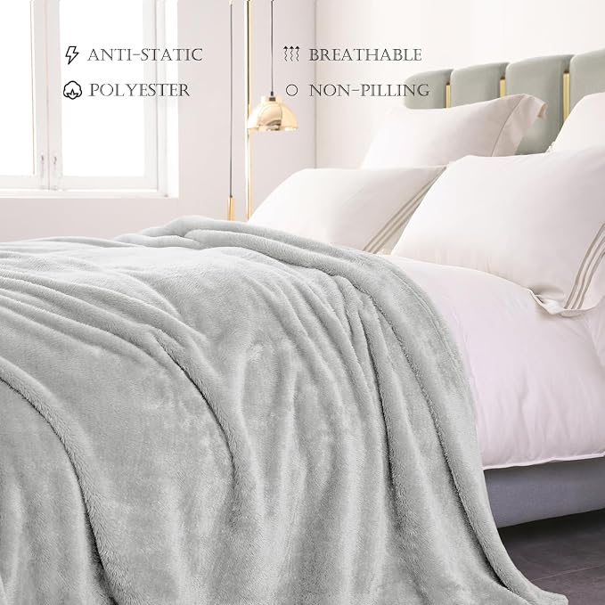 Exclusivo Mezcla Plush Fuzzy Fleece Bed Blanket King Size, Super Soft, Fluffy - Image 5