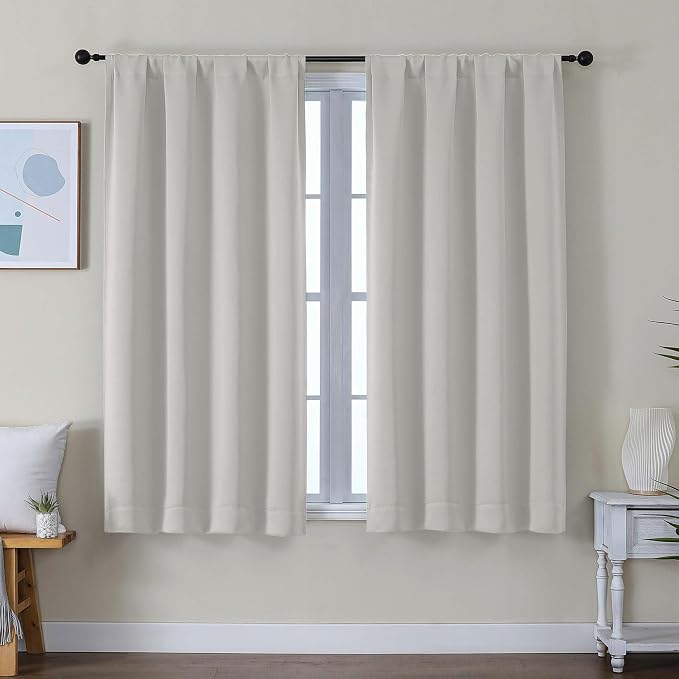Simplebrand Ava Natural Short Blackout Curtains by Simplebrand