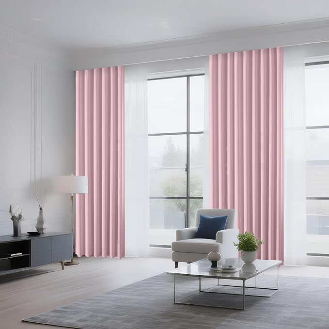CUCRAF Light Pink Blackout Curtains 45 inch Length 2 Panels Set, Rod Pocket - Image 8