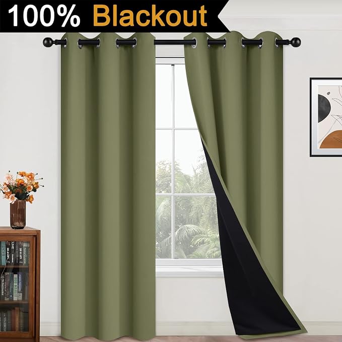 Yakamok 84 Inch Length 100% Blackout Curtains - Image 2