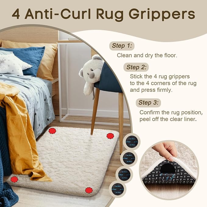 Ophanie Small Ivory Entryway Throw Rugs - Image 2