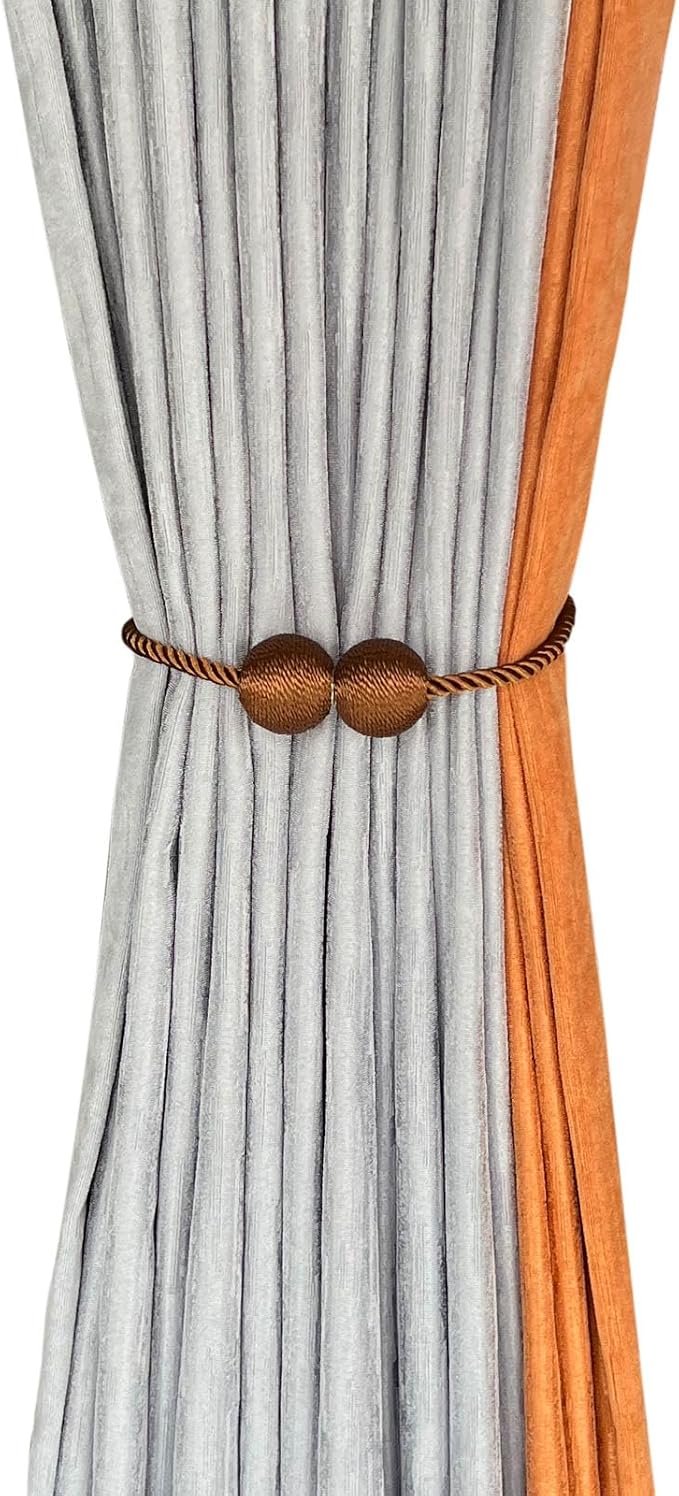 Melaluxe 4 Pack Magnetic Curtain Tiebacks, Decorative Curtain Holdbacks - Image 3