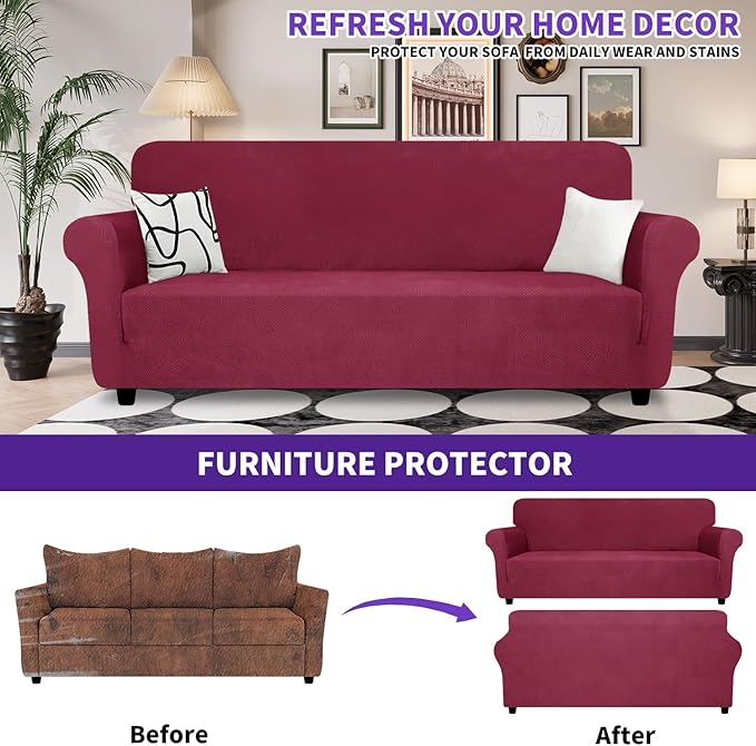 ZNSAYOTX Oversized Super Stretch Couch Cover, New Universal Sofa Covers - Image 3