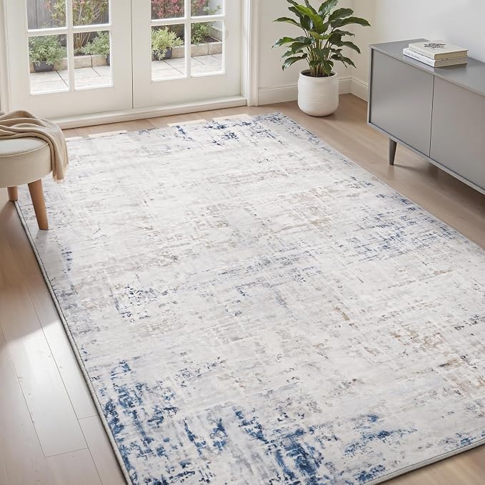 3 x 5 Rug Small Non Slip Area Rug Ultra Soft Machine Washable Low Pile Modern by AMOAMI